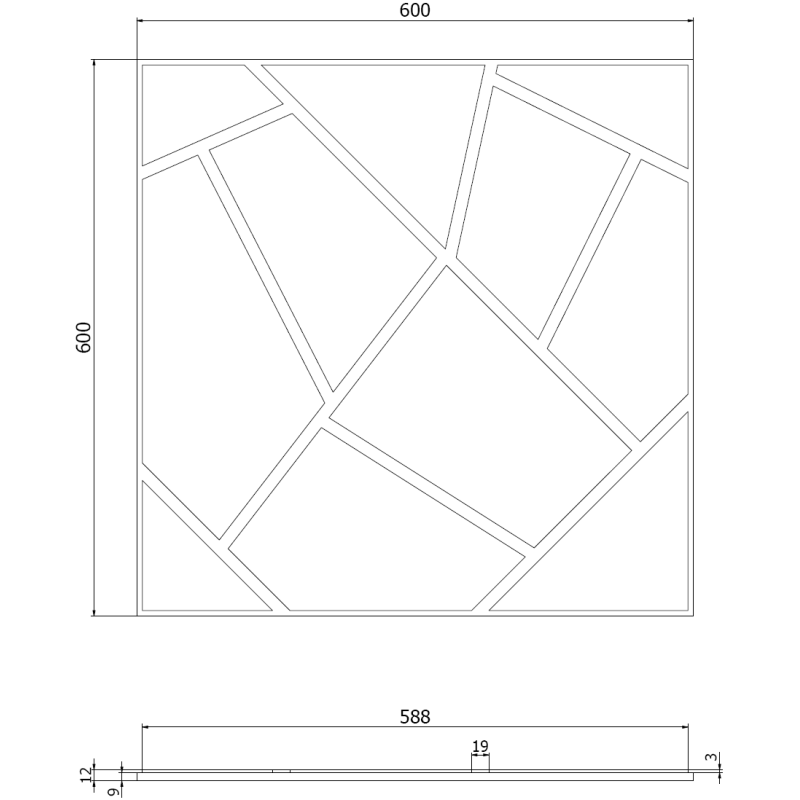 Mexen Lam-B Wall Slats 275 x 30 cm, 4 mm HDF Board, Technical Veneer, Sand Oak - S100-275307-3015-001