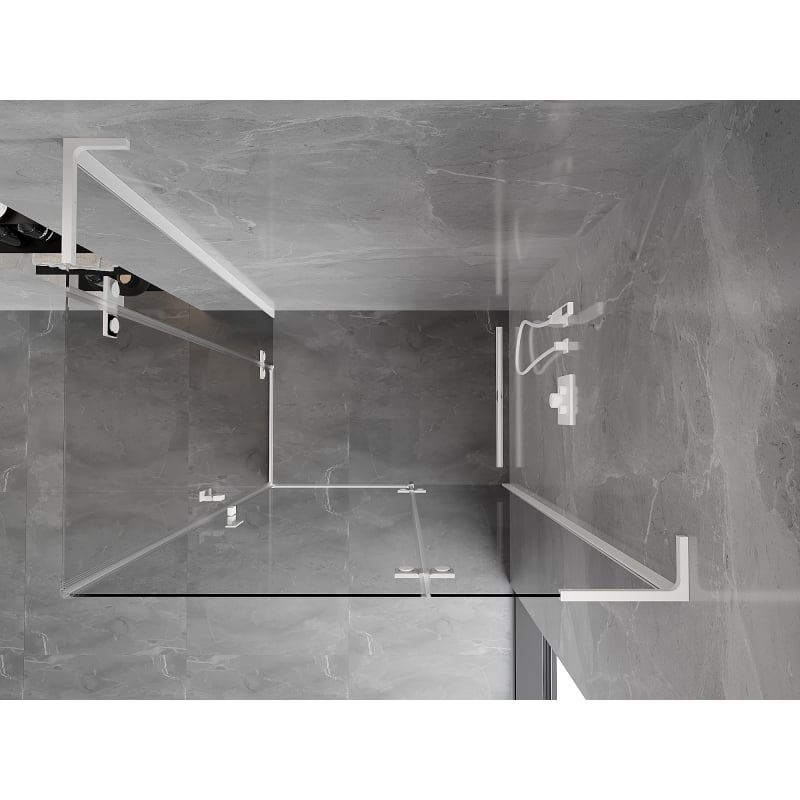 Mexen Mist-H L Duo Shower Cabin Right Swing 85 x 110 cm, Transparent, White - 8A5L-085L-110P-20-00