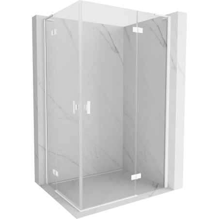 Mexen Mist-H L Duo Pivot Shower Cabin Right 95 x 115 cm, Transparent, White - 8A5L-095L-115P-20-00
