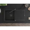 Mexen Leo granite kitchen sink 1-bowl with drainer and kitchen faucet Duero, black - 6501-77-671600-70-B