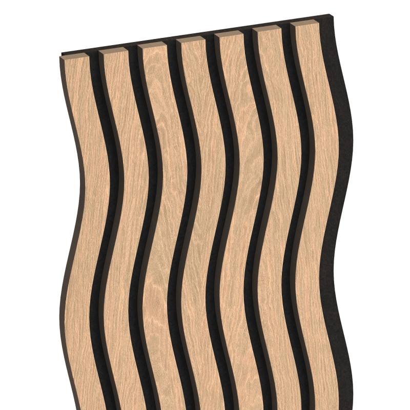 Mexen Lam-SF 01 acoustic wall slats 280 x 30 cm, 9 mm felt, technical veneer, Bleached Oak - S106-280-01-040