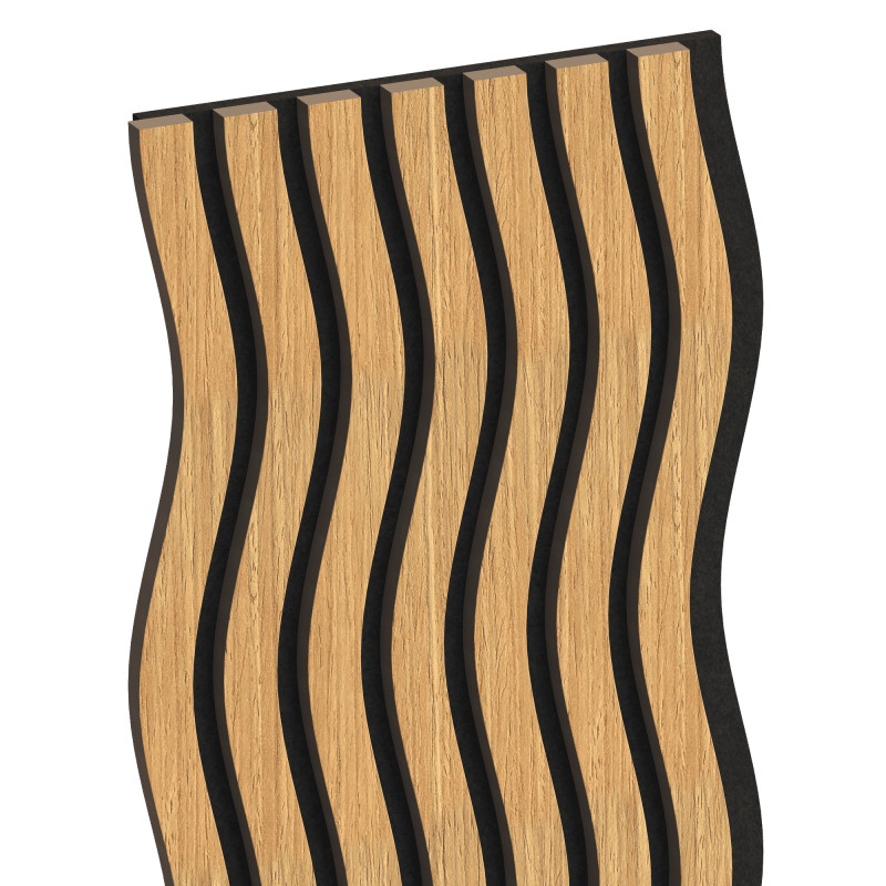 Mexen Lam-SF 01 acoustic wall slats 280 x 30 cm, 9 mm felt, technical veneer, Oak Classic - S106-280-01-041