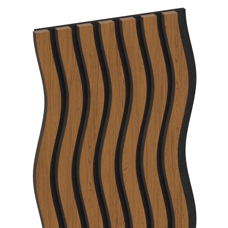 Mexen Lam-SF 01 acoustic wall slats 280 x 30 cm, 9 mm felt, technical veneer, Natural Oak - S106-280-01-042