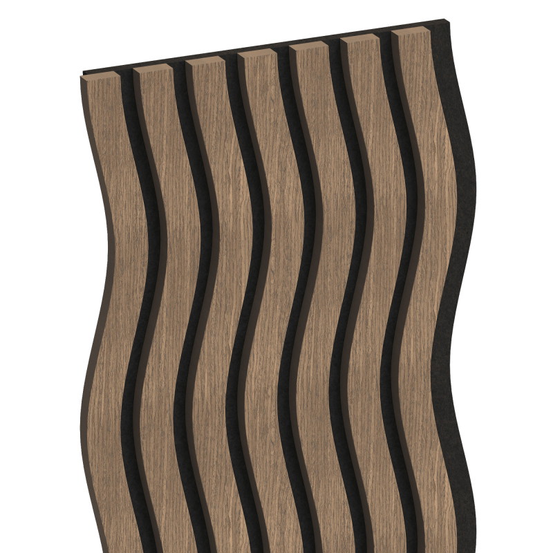 Mexen Lam-SF 01 acoustic wall slats 280 x 30 cm, 9 mm felt, technical veneer, Dark Walnut - S106-280-01-044