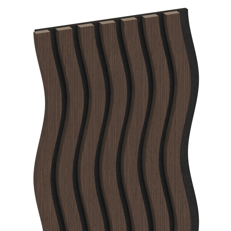 Mexen Lam-SF 01 acoustic wall slats 280 x 30 cm, 9 mm felt, technical veneer, Mocca Oak - S106-280-01-045