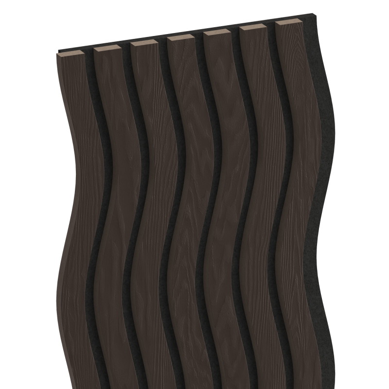 Mexen Lam-SF 01 acoustic wall slats 280 x 30 cm, 9 mm felt, technical veneer, Black Oak - S106-280-01-046