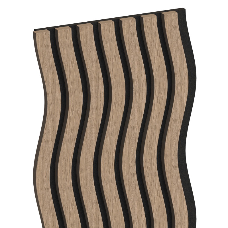 Mexen Lam-SF 01 acoustic wall slats 280 x 30 cm, felt 9 mm, technical veneer, Light Walnut - S106-280-01-047