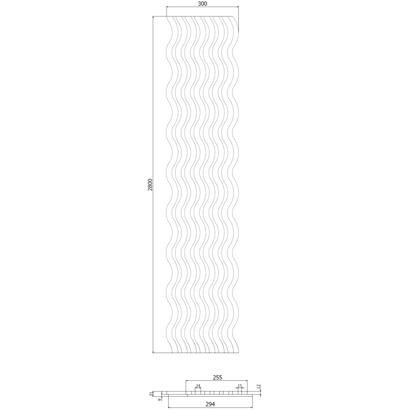 Mexen Lam-SF 02 acoustic wall slats 280 x 30 cm, 9 mm felt, technical veneer, Bleached Oak - S106-280-02-040