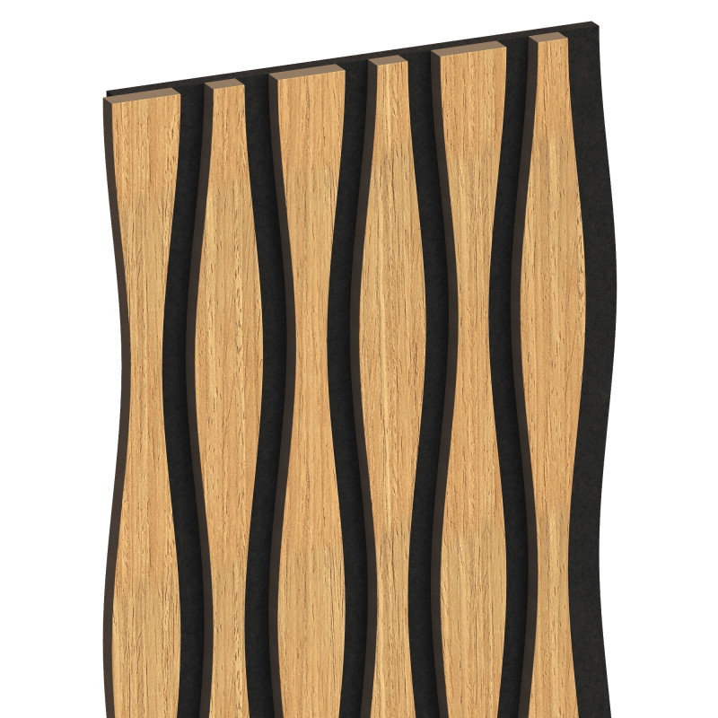Mexen Lam-SF 01 Lam-SF 26 Acoustic Wall Slats 280 x 30 cm, 9 mm Felt, Technical Veneer, Classic Oak - S106-280-26-041