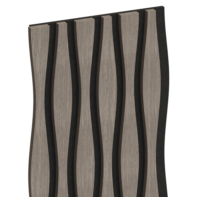 Mexen Lam-SF 01 Lam-SF 26 Acoustic Wall Slats 280 x 30 cm, 9 mm Felt, Technical Veneer, Gray Oak - S106-280-26-043