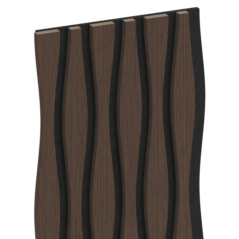 Mexen Lam-SF 01 Lam-SF 26 Acoustic Wall Slats 280 x 30 cm, 9 mm Felt, Technical Veneer, Mocca Oak - S106-280-26-045