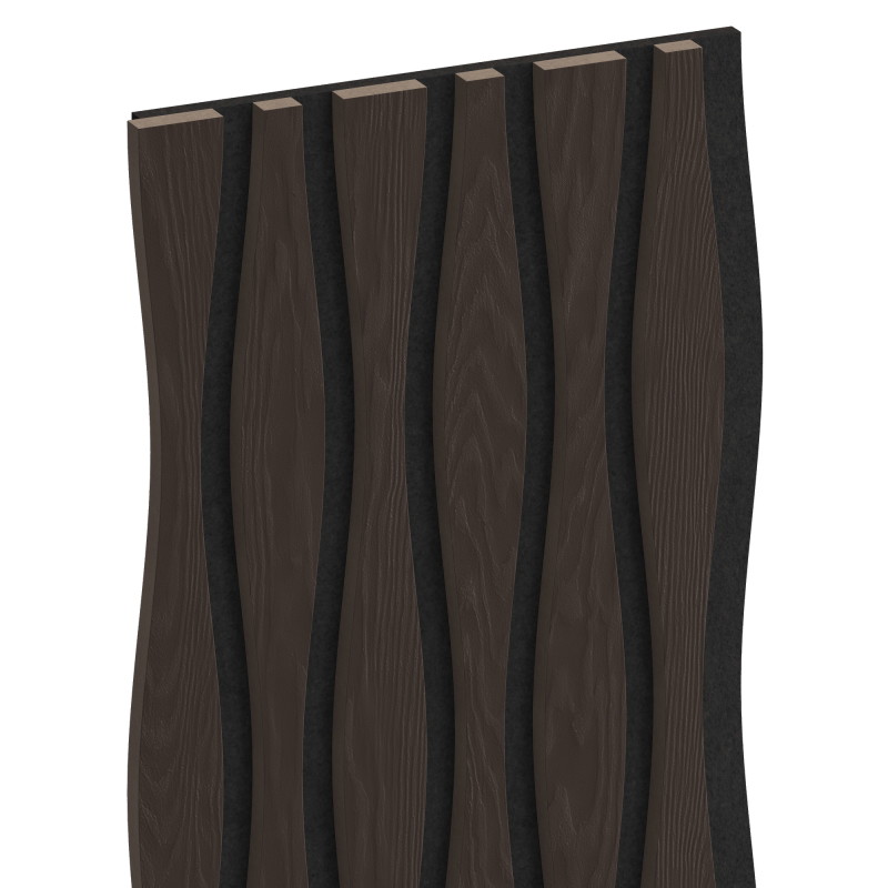 Mexen Lam-SF 01 Lam-SF 26 Acoustic Wall Panels 280 x 30 cm, 9 mm Felt, Technical Veneer, Black Oak - S106-280-26-046