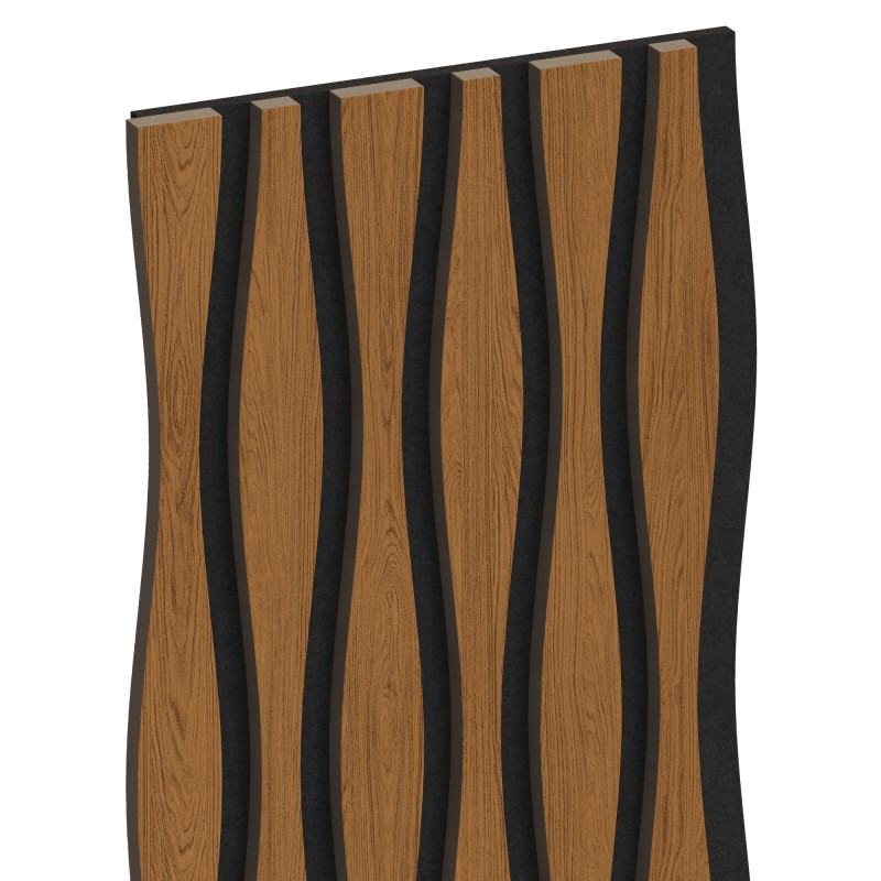Mexen Lam-SF 01 Lam-SF 26 acoustic wall slats 280 x 30 cm, 9 mm felt, technical veneer, Natural Oak - S106-280-26-042