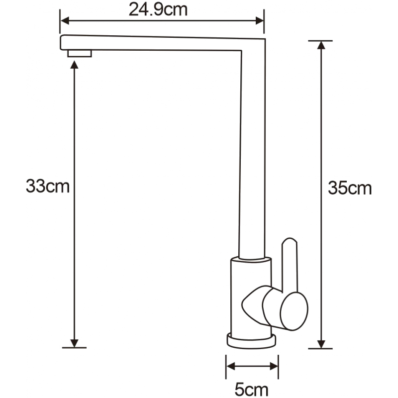 Mexen Gina kitchen faucet, inox - 672300-99