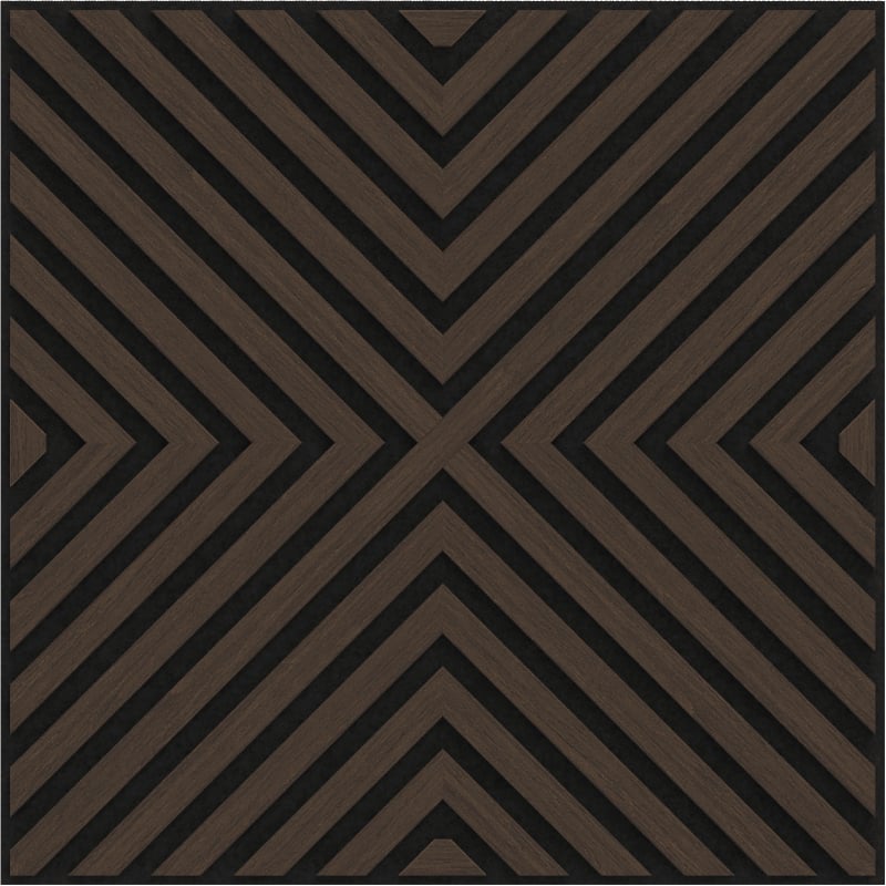 Mexen Linea 01 acoustic wall panel 60 x 60 cm (4 pcs), 9 mm felt, technical veneer, Mocca Oak - S110-60607-01-045