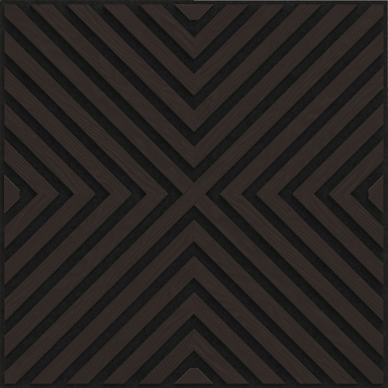 Mexen Linea 01 acoustic wall panel 60 x 60 cm (4 pcs), 9 mm felt, technical veneer, Black Oak - S110-60607-01-046