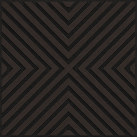 Mexen Linea 01 acoustic wall panel 60 x 60 cm (4 pcs), 9 mm felt, technical veneer, Black Oak - S110-60607-01-046