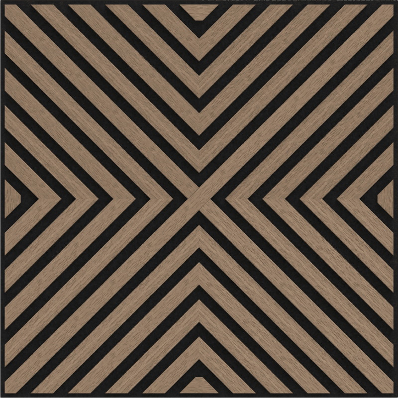 Mexen Linea 01 acoustic wall panel 60 x 60 cm (4 pieces), 9 mm felt, technical veneer, Light Walnut - S110-60607-01-047