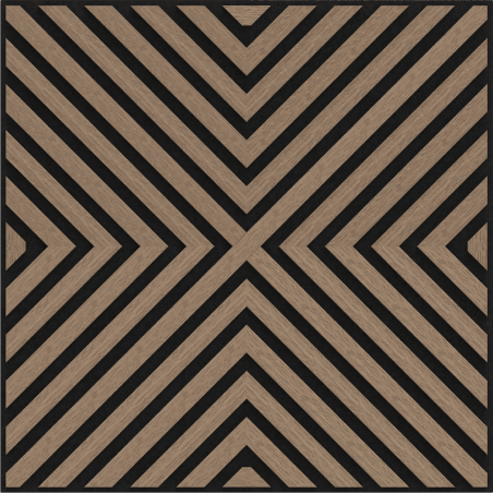 Mexen Linea 01 acoustic wall panel 60 x 60 cm (4 pieces), 9 mm felt, technical veneer, Light Walnut - S110-60607-01-047