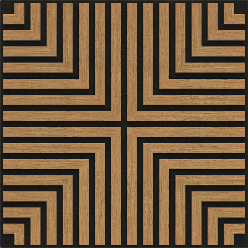 Mexen Linea 02 acoustic wall panel 60 x 60 cm (4 pcs), 9 mm felt, technical veneer, Oak Classic - S110-60607-02-041