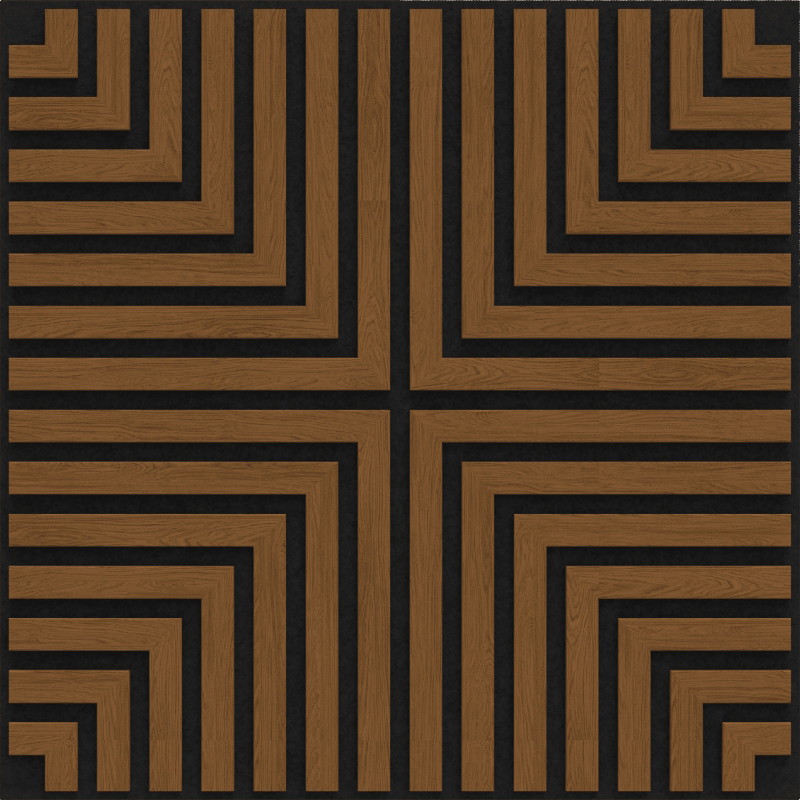 Mexen Linea 02 acoustic wall panel 60 x 60 cm (4 pcs.), 9 mm felt, technical veneer, Natural Oak - S110-60607-02-042