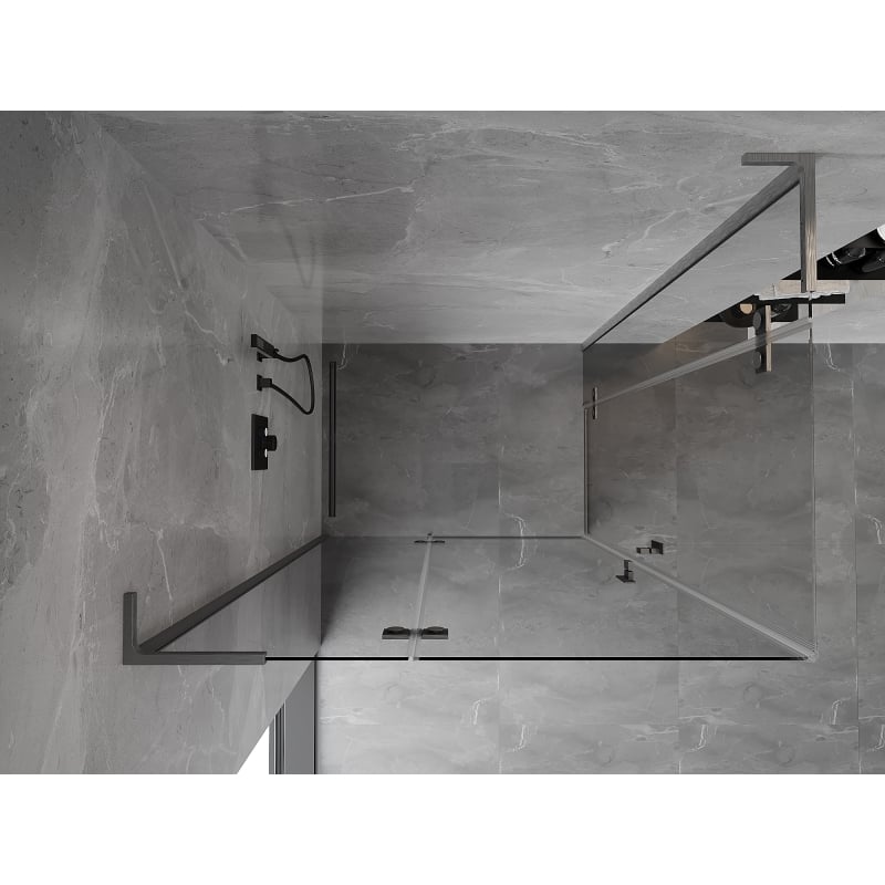 Mexen Mist-H L Duo left-hinged shower enclosure 80 x 70 cm, transparent, brushed gun gray - 8A5L-080L-070P-66-00