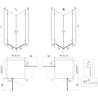 Mexen Mist-H L Duo Right Hinged Shower Enclosure 70 x 80 cm, Transparent, Brushed Gun Gray - 8A5L-070L-080P-66-00