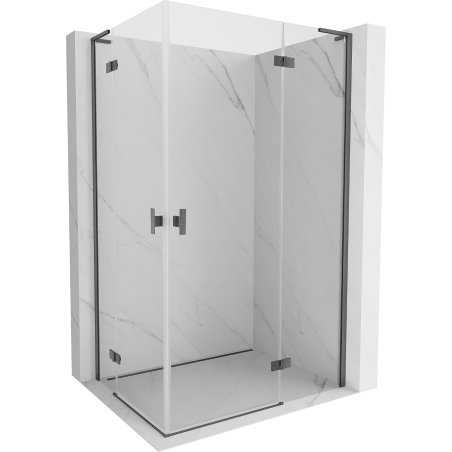 Mexen Mist-H L Duo Right-Swing Shower Cabin 70 x 85 cm, Transparent, Brushed Gun Gray - 8A5L-070L-085P-66-00