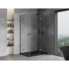 Mexen Mist-H L Duo right swing shower cabin 75 x 85 cm, transparent, brushed gun gray - 8A5L-075L-085P-66-00