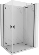 Mexen Mist-H L Duo Right Hinged Shower Cabin 70 x 100 cm, Transparent, Brushed Gun Gray - 8A5L-070L-100P-66-00