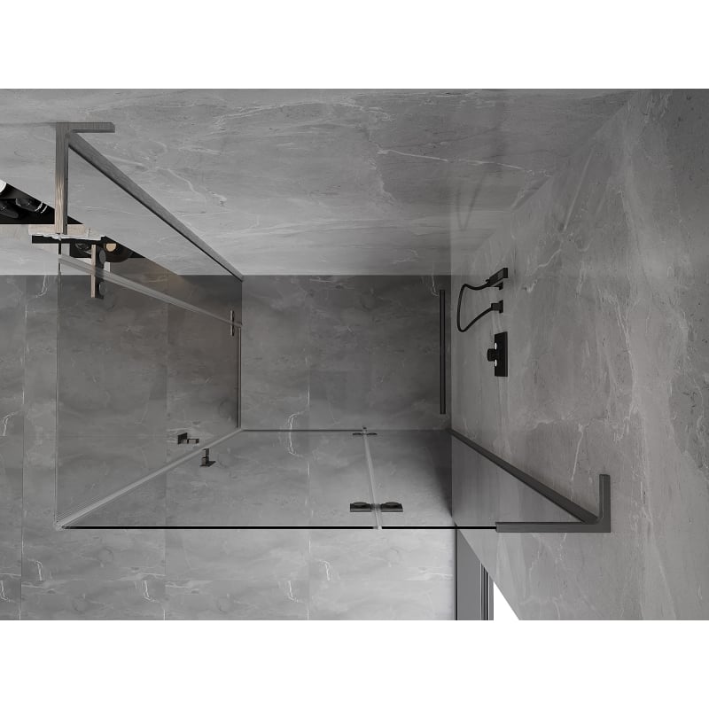Mexen Mist-H L Duo Right-Swing Shower Cabin 75 x 105 cm, Transparent, Brushed Gun Gray - 8A5L-075L-105P-66-00