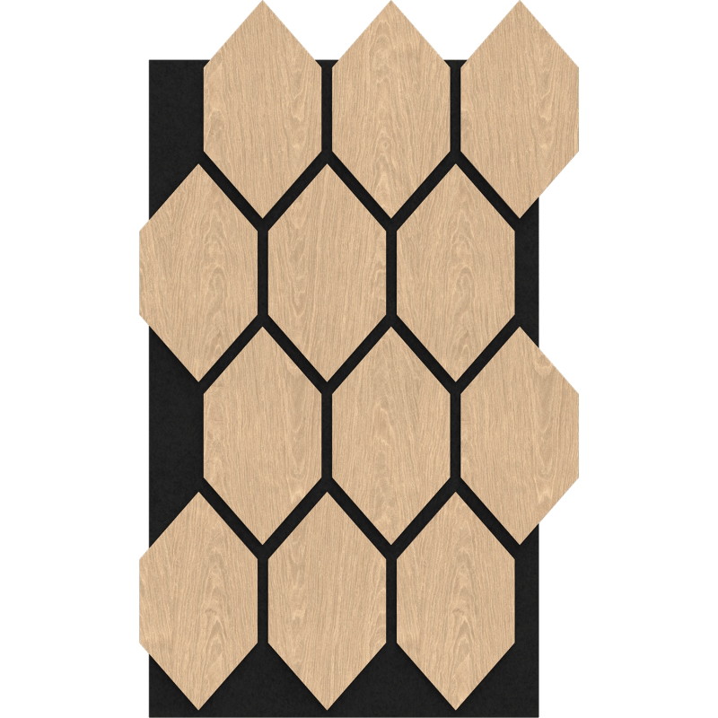 Mexen Form 01 acoustic wall panel 91 x 56 cm (4 pcs), 9 mm felt, technical veneer, Bleached Oak - S111-91567-01-040