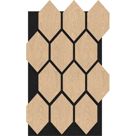 Mexen Form 01 acoustic wall panel 91 x 56 cm (4 pcs), 9 mm felt, technical veneer, Bleached Oak - S111-91567-01-040