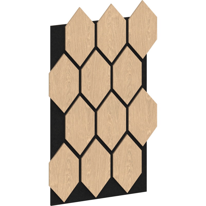 Mexen Form 01 acoustic wall panel 91 x 56 cm (4 pcs), 9 mm felt, technical veneer, Bleached Oak - S111-91567-01-040