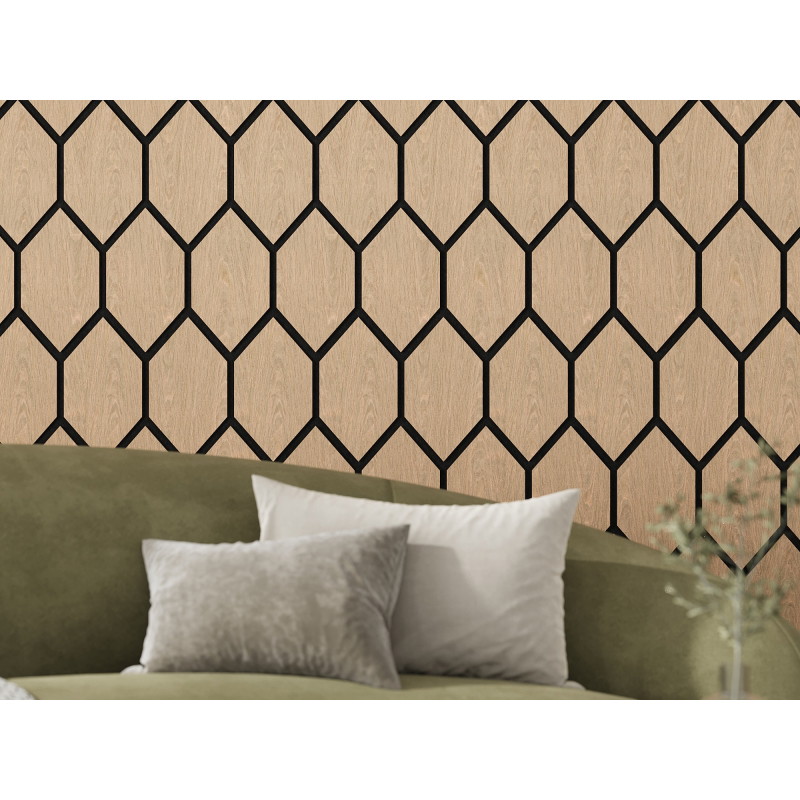 Mexen Form 01 acoustic wall panel 91 x 56 cm (4 pcs), 9 mm felt, technical veneer, Bleached Oak - S111-91567-01-040