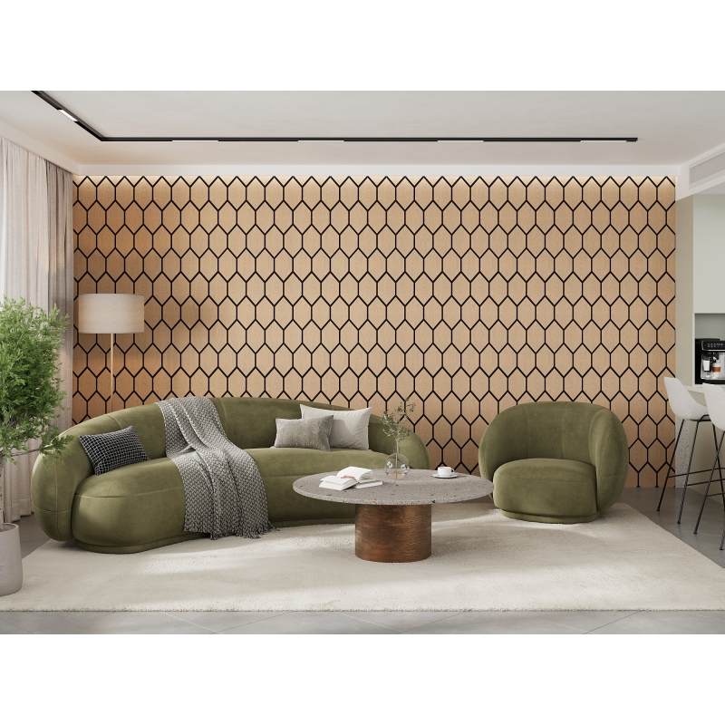 Mexen Lam-B Wall Slats 275 x 30 cm, 4 mm HDF Board, Technical Veneer, Sand Oak - S100-275307-3015-001