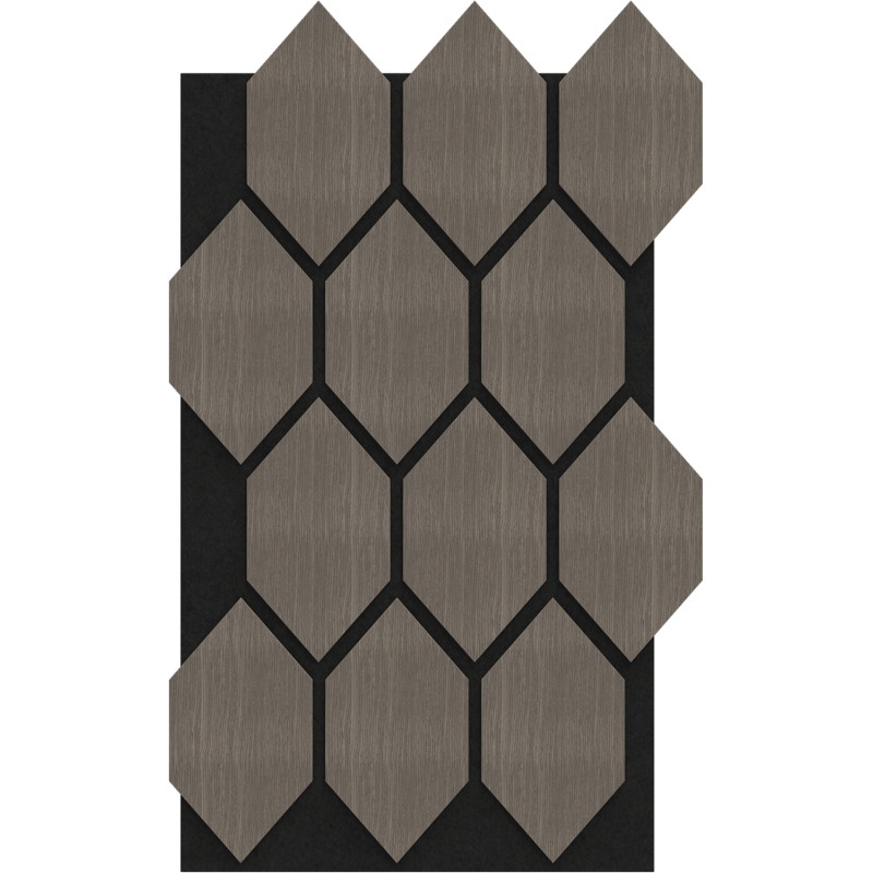 Mexen Form 01 acoustic wall panel 91 x 56 cm (4 pcs.), 9 mm felt, technical veneer, Gray Oak - S111-91567-01-043