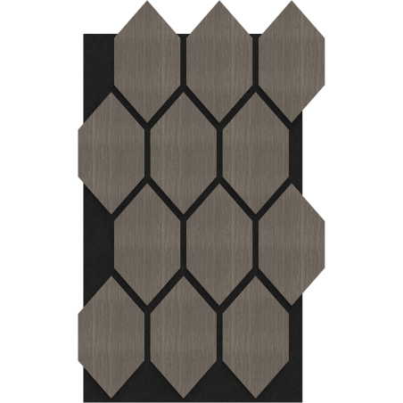 Mexen Form 01 acoustic wall panel 91 x 56 cm (4 pcs.), 9 mm felt, technical veneer, Gray Oak - S111-91567-01-043