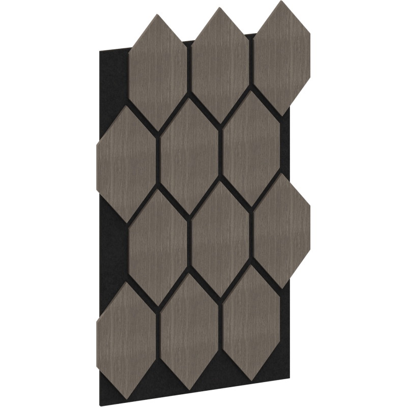 Mexen Form 01 acoustic wall panel 91 x 56 cm (4 pcs.), 9 mm felt, technical veneer, Gray Oak - S111-91567-01-043