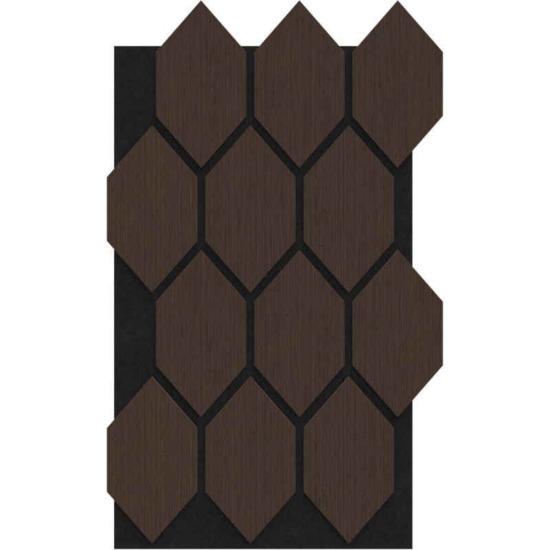 Mexen Form 01 acoustic wall panel 91 x 56 cm (4 pieces), 9 mm felt, technical veneer, Mocca Oak - S111-91567-01-045