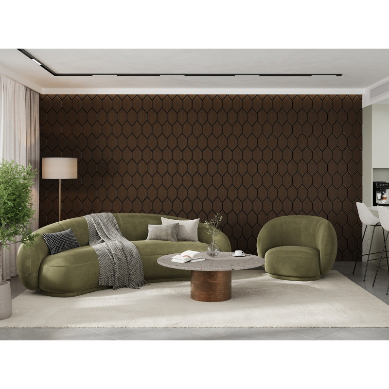 Mexen Form 01 acoustic wall panel 91 x 56 cm (4 pieces), 9 mm felt, technical veneer, Mocca Oak - S111-91567-01-045