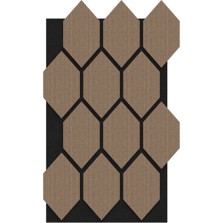 Mexen Form 01 acoustic wall panel 91 x 56 cm (4 pcs), 9 mm felt, technical veneer, Light Walnut - S111-91567-01-047