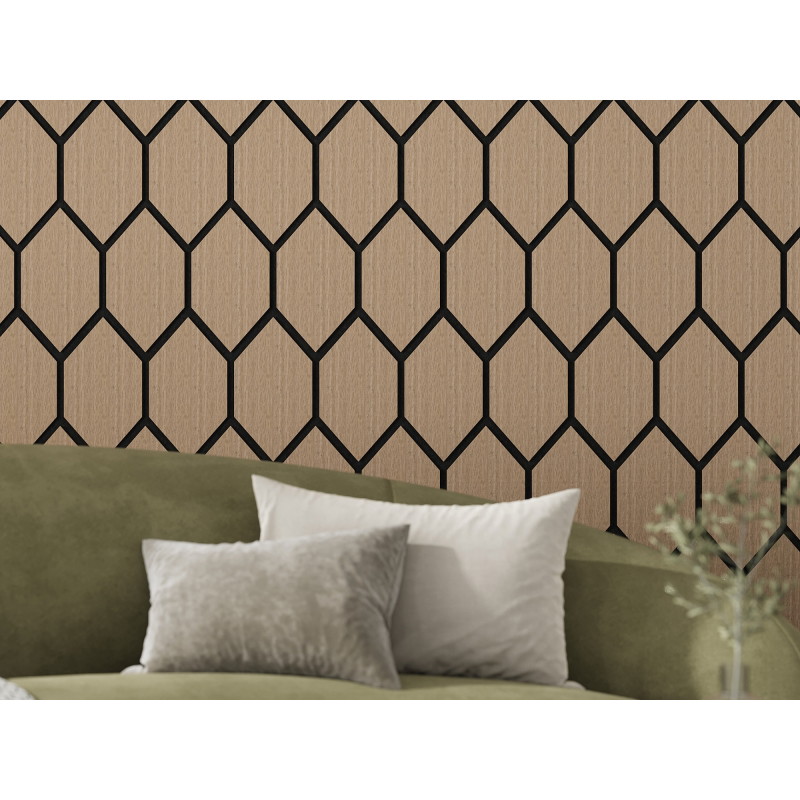 Mexen Form 01 acoustic wall panel 91 x 56 cm (4 pcs), 9 mm felt, technical veneer, Light Walnut - S111-91567-01-047