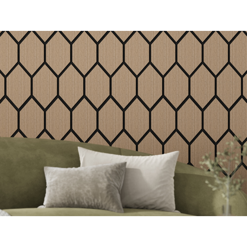 Mexen Lam-B Wall Slats 275 x 30 cm, 4 mm HDF Board, Technical Veneer, Sand Oak - S100-275307-3015-001