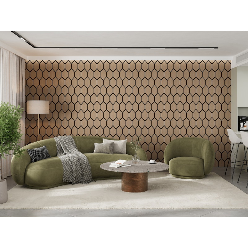 Mexen Form 01 acoustic wall panel 91 x 56 cm (4 pcs), 9 mm felt, technical veneer, Light Walnut - S111-91567-01-047