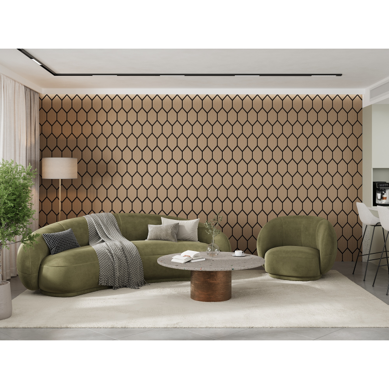 Mexen Lam-B Wall Slats 275 x 30 cm, 4 mm HDF Board, Technical Veneer, Sand Oak - S100-275307-3015-001