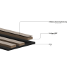Mexen Lam-B Wall Slats 275 x 30 cm, 4 mm HDF Board, Technical Veneer, Sand Oak - S100-275307-3015-001