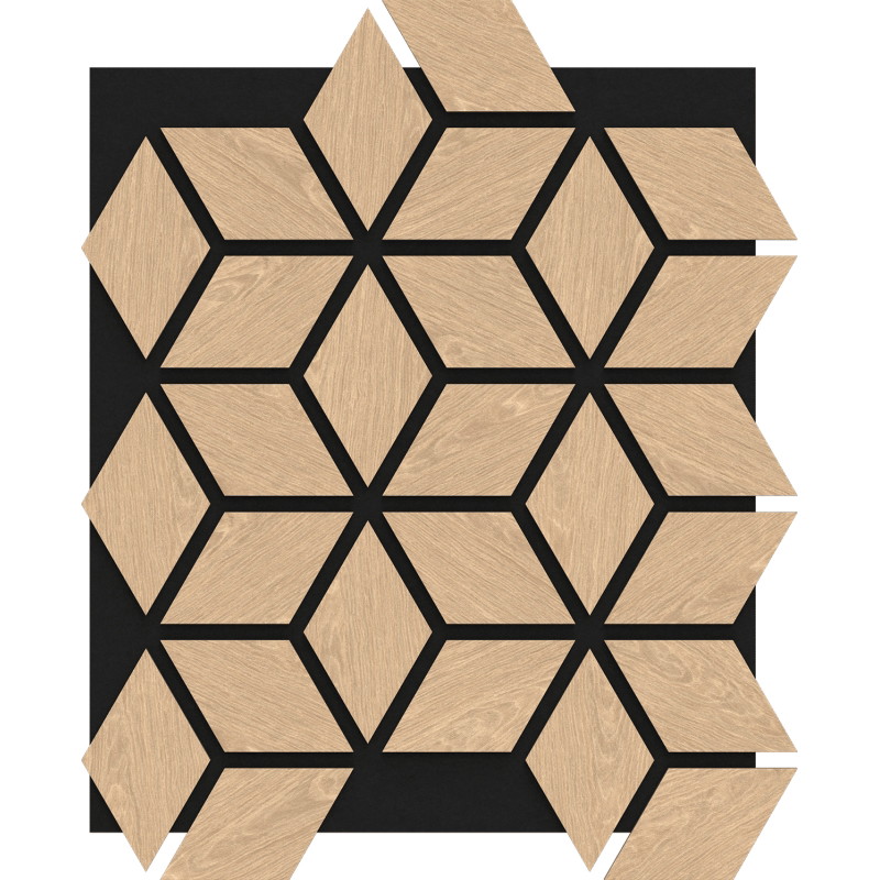 Mexen Form 02 acoustic wall panel 81 x 66 cm (4 pcs), 9 mm felt, technical veneer, Bleached Oak - S111-81667-02-040