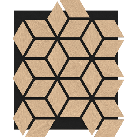 Mexen Form 02 acoustic wall panel 81 x 66 cm (4 pcs), 9 mm felt, technical veneer, Bleached Oak - S111-81667-02-040