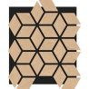 Mexen Form 02 acoustic wall panel 81 x 66 cm (4 pcs), 9 mm felt, technical veneer, Bleached Oak - S111-81667-02-040